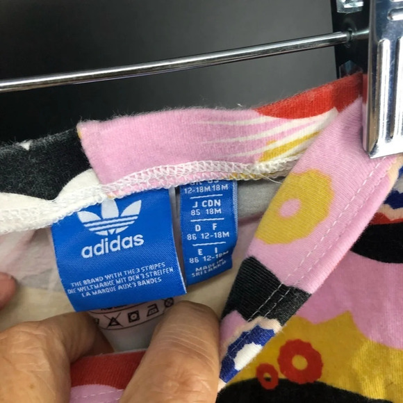 Adidas 3 stripe leggings bright colorful 12-18 mos - Picture 3 of 3